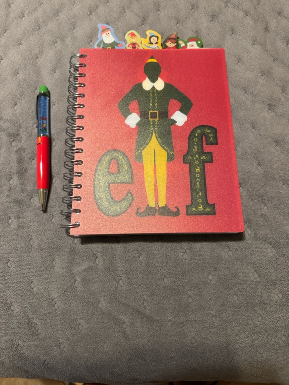 NEW Elf Themed Spiral Notebook and Pen